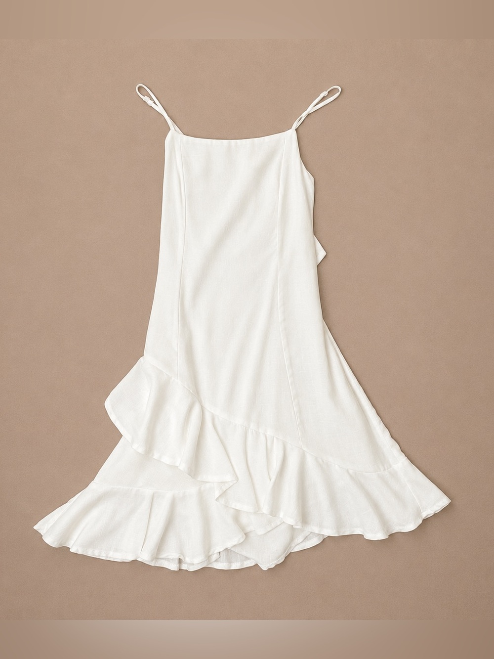 Blue Rain White Ruffle Hem Mini Dress Size Small Summer Beach Vacation